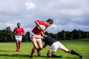 Rugby Player Disloates Shoulder