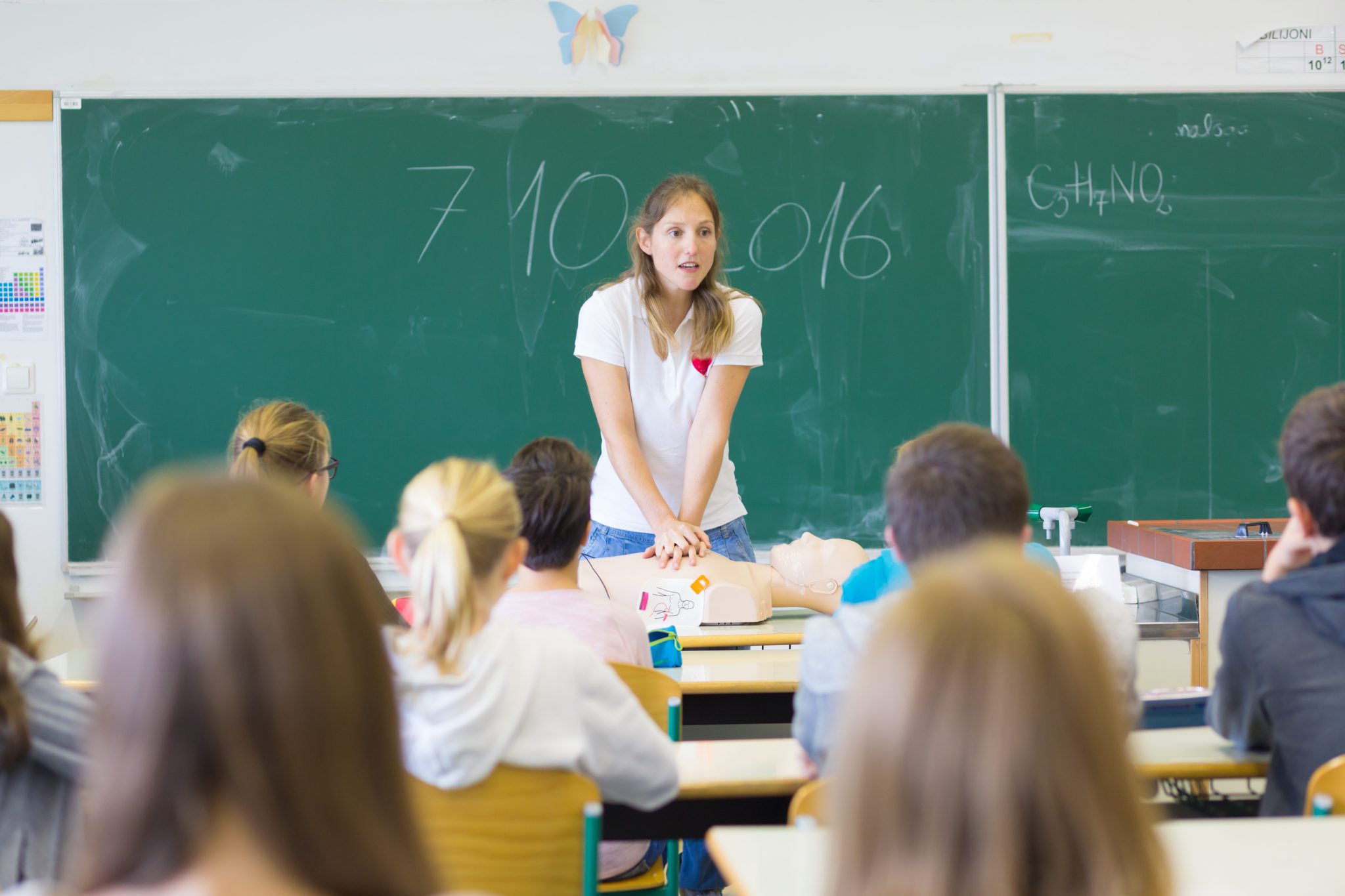 Children Learning CPR in the Classroom