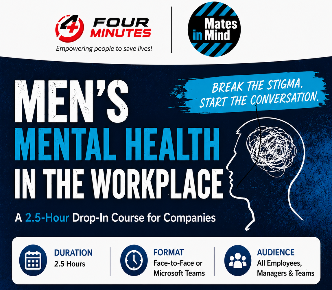 Men's Mental Health Workplace Drop in session Break the stigma. Start the conversation. Look out for your Mates.